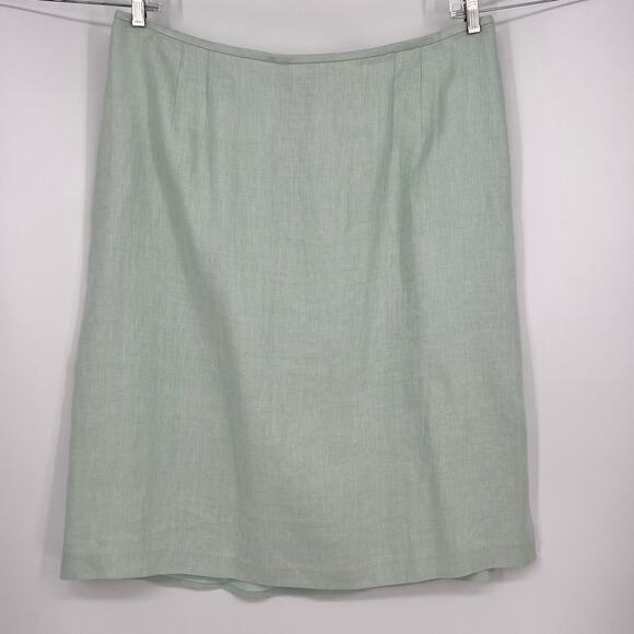 Ellen Tracy Dresses & Skirts - Linda Allard Ellen Tracy 100% Linen Pencil Skirt Women Plus 24 Aqua Midi Vtg NEW